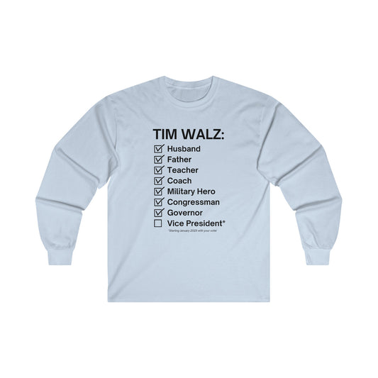 Tim Walz Checklist Long Sleeve Tee