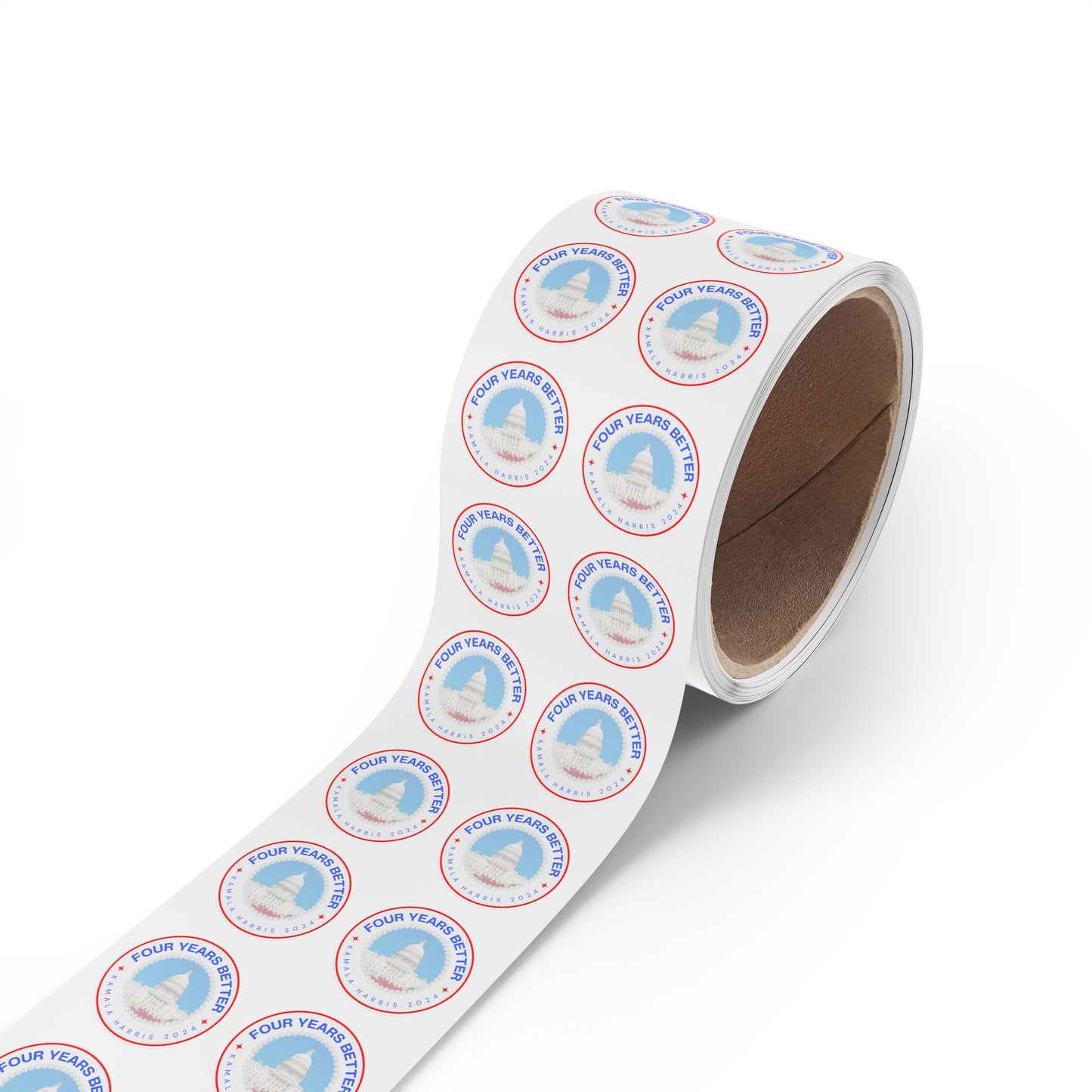 Four Years Better Round Stickers (Rolls of 50-100-250)